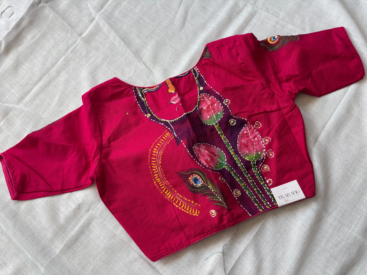 Pink hand painted blouse