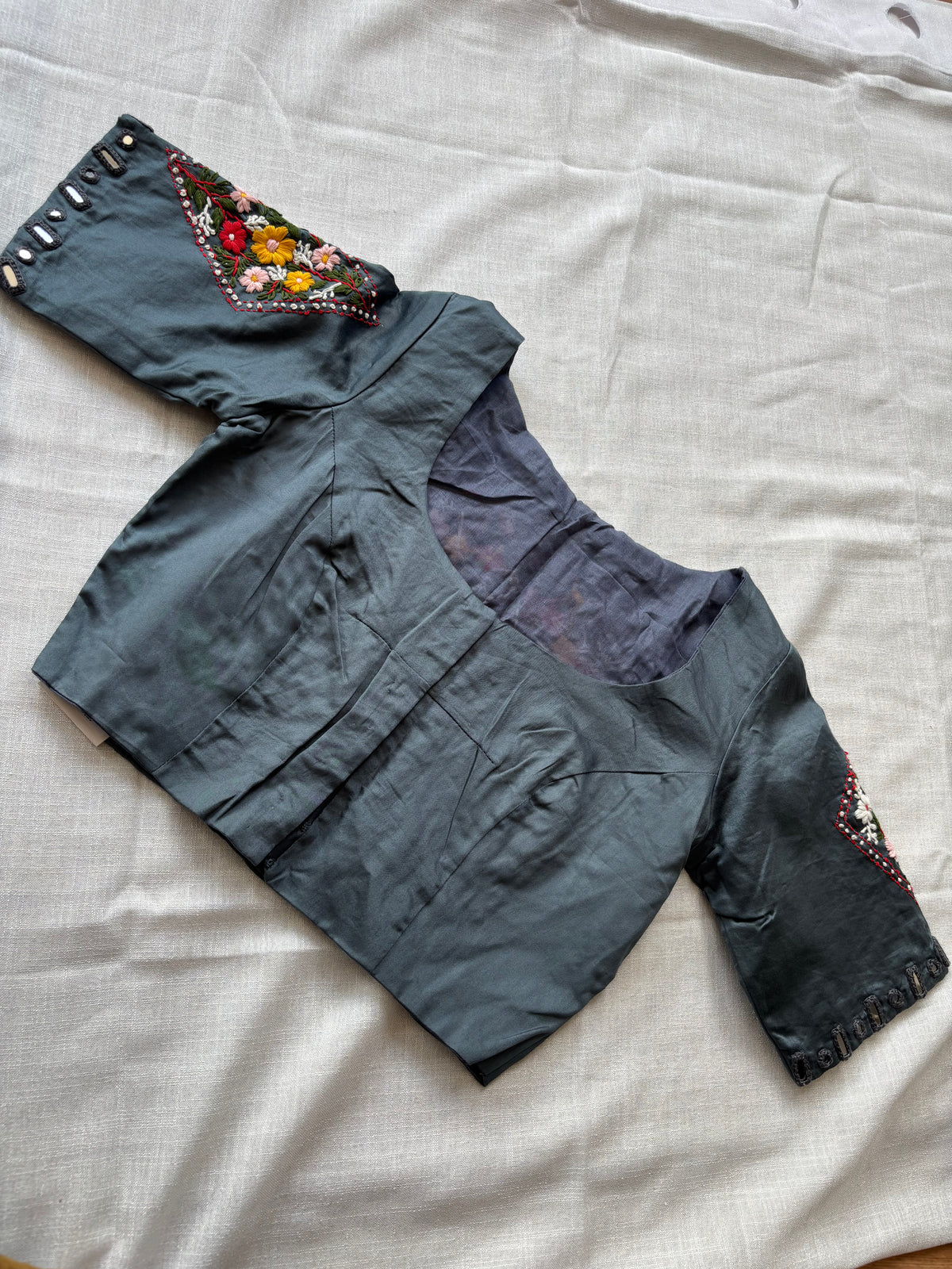 Grey Embroidered blouse
