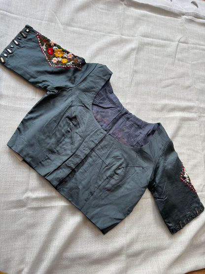 Grey Embroidered blouse