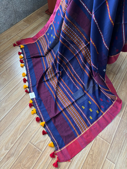 NAVY BLUE JAMDANI SAREE