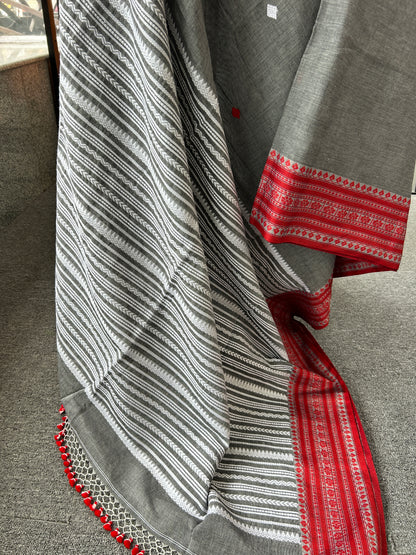 GREY MERCERISED SAREE