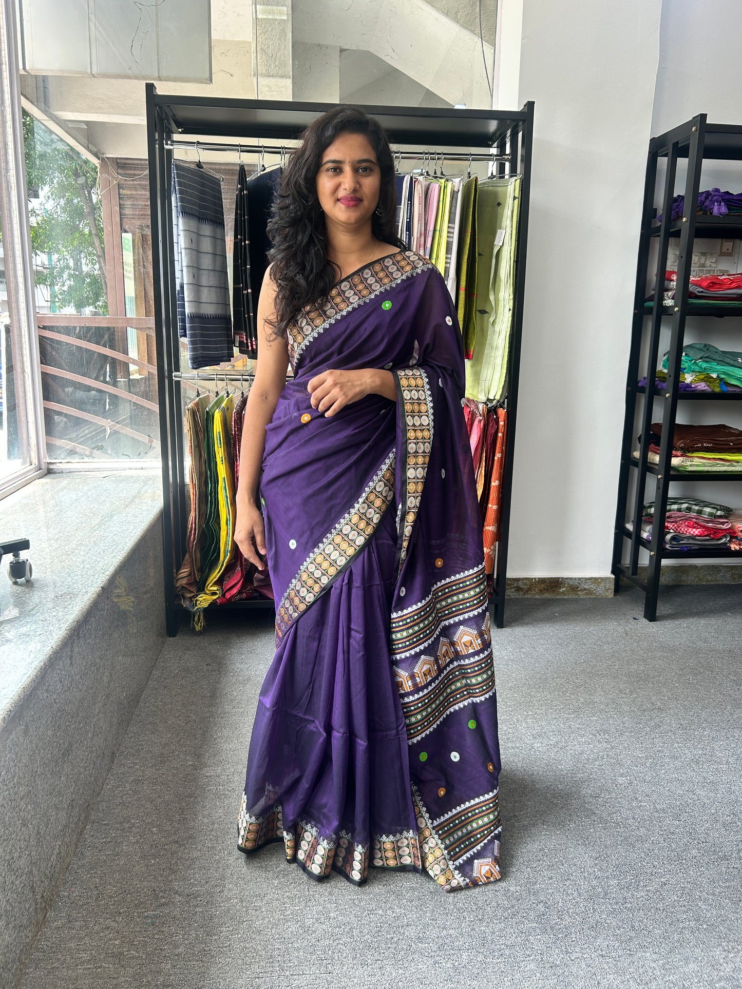 PURPLE MERCERISED SAREE