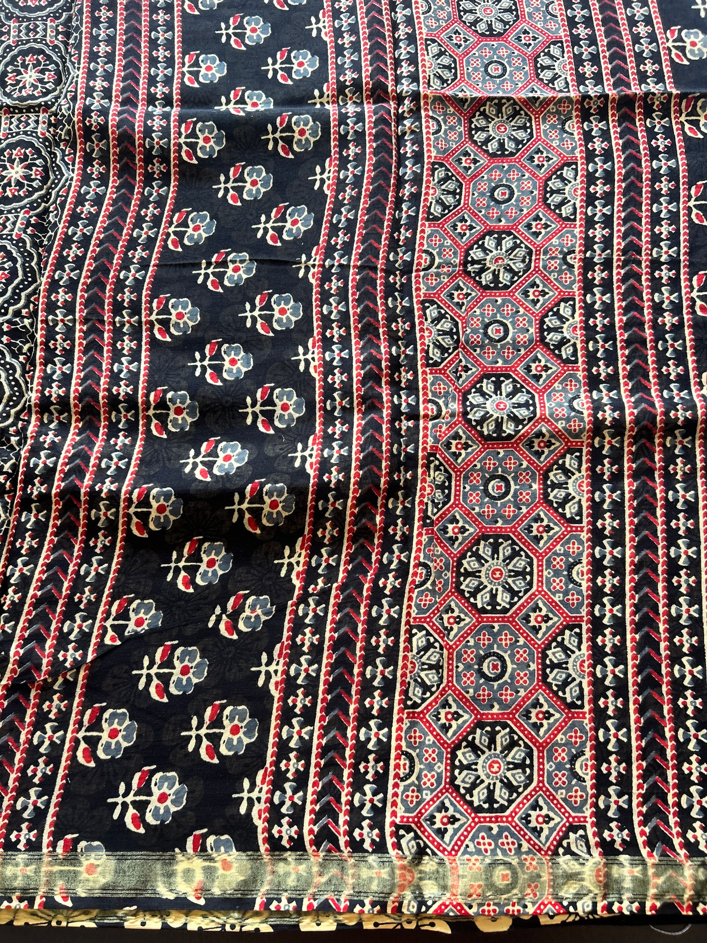 Black chanderi mul cotton