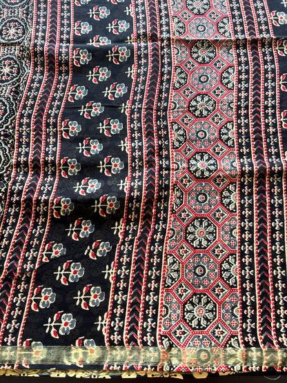 Black chanderi mul cotton