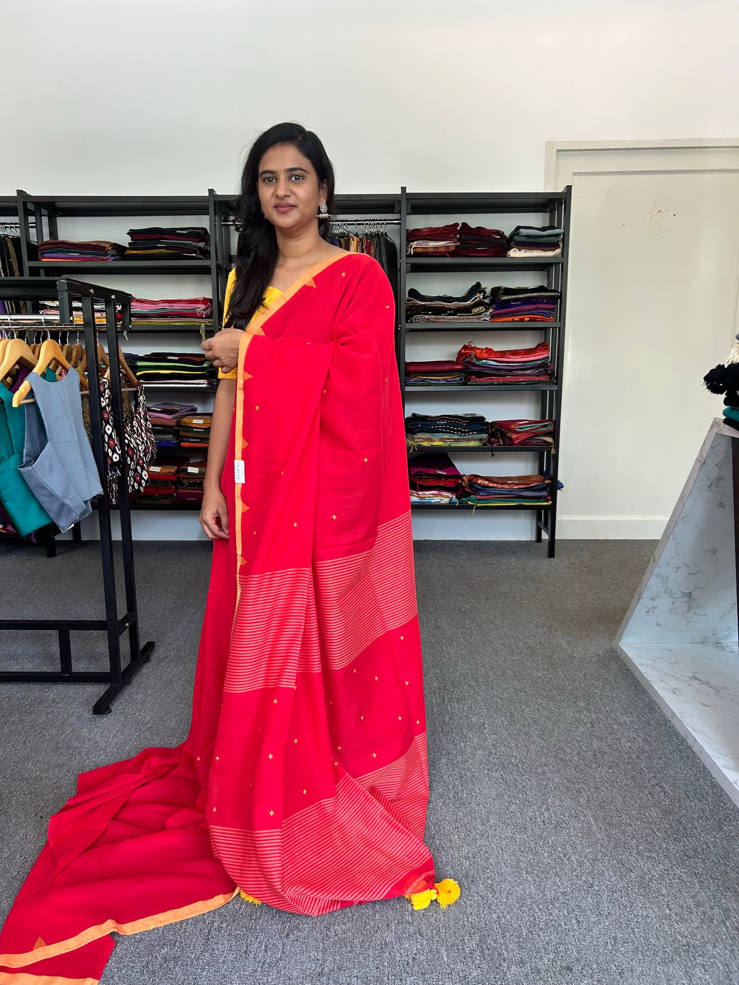 RED MUL JAMDANI SAREE