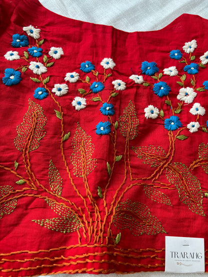 Red Embroidered blouse