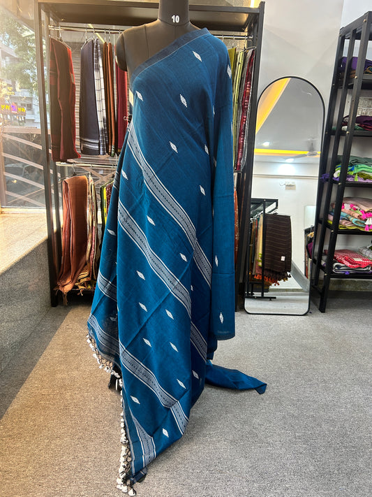BLUE MUL JAMDANI SAREE