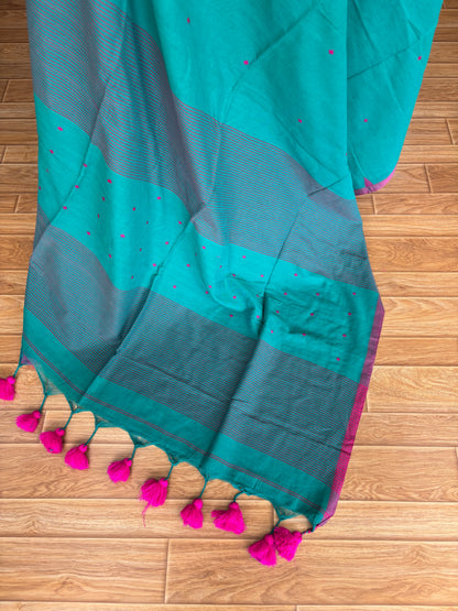GREEN JAMDANI SAREE