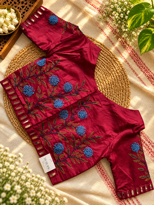 Maroon Embroidered blouse