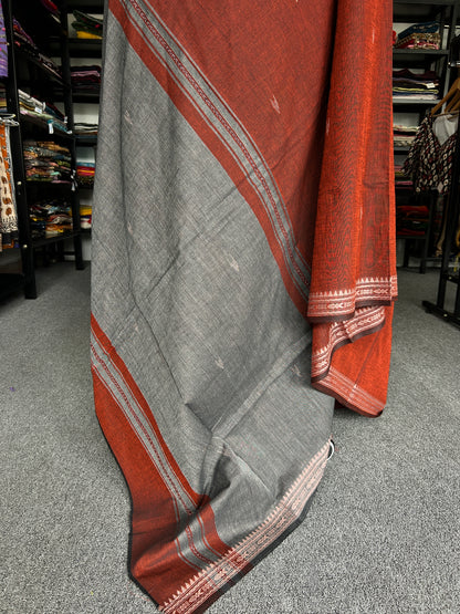 RUST ORANGE DHANIAKHALI SAREE