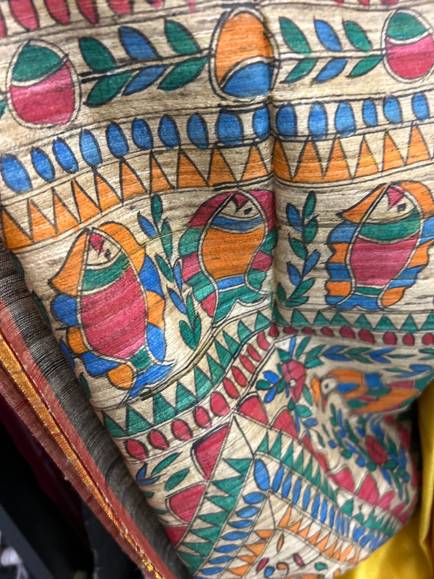 YELLOW MADHUBANI SILK SAREE