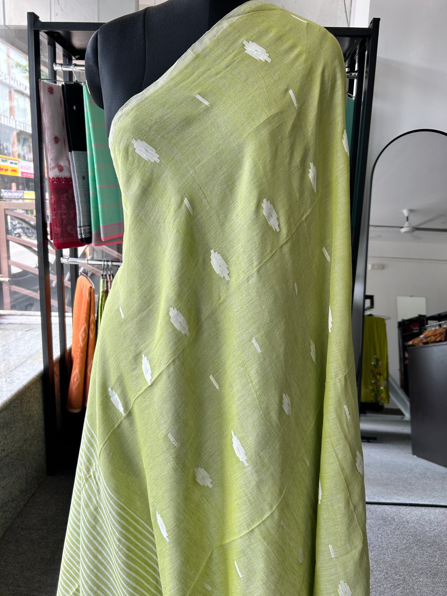 GREEN MUL JAMDANI SAREE