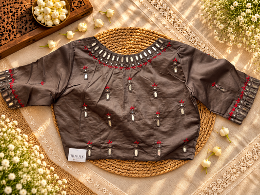 Brown Embroidered blouse