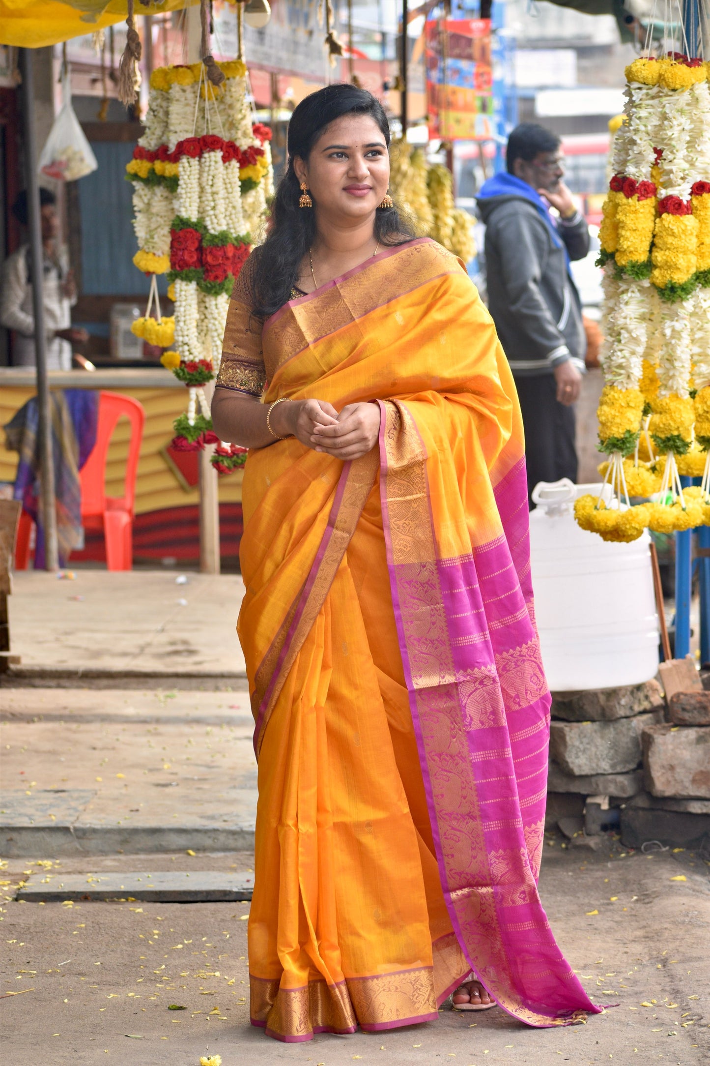 YELLOW KANCHI SILK COTTON