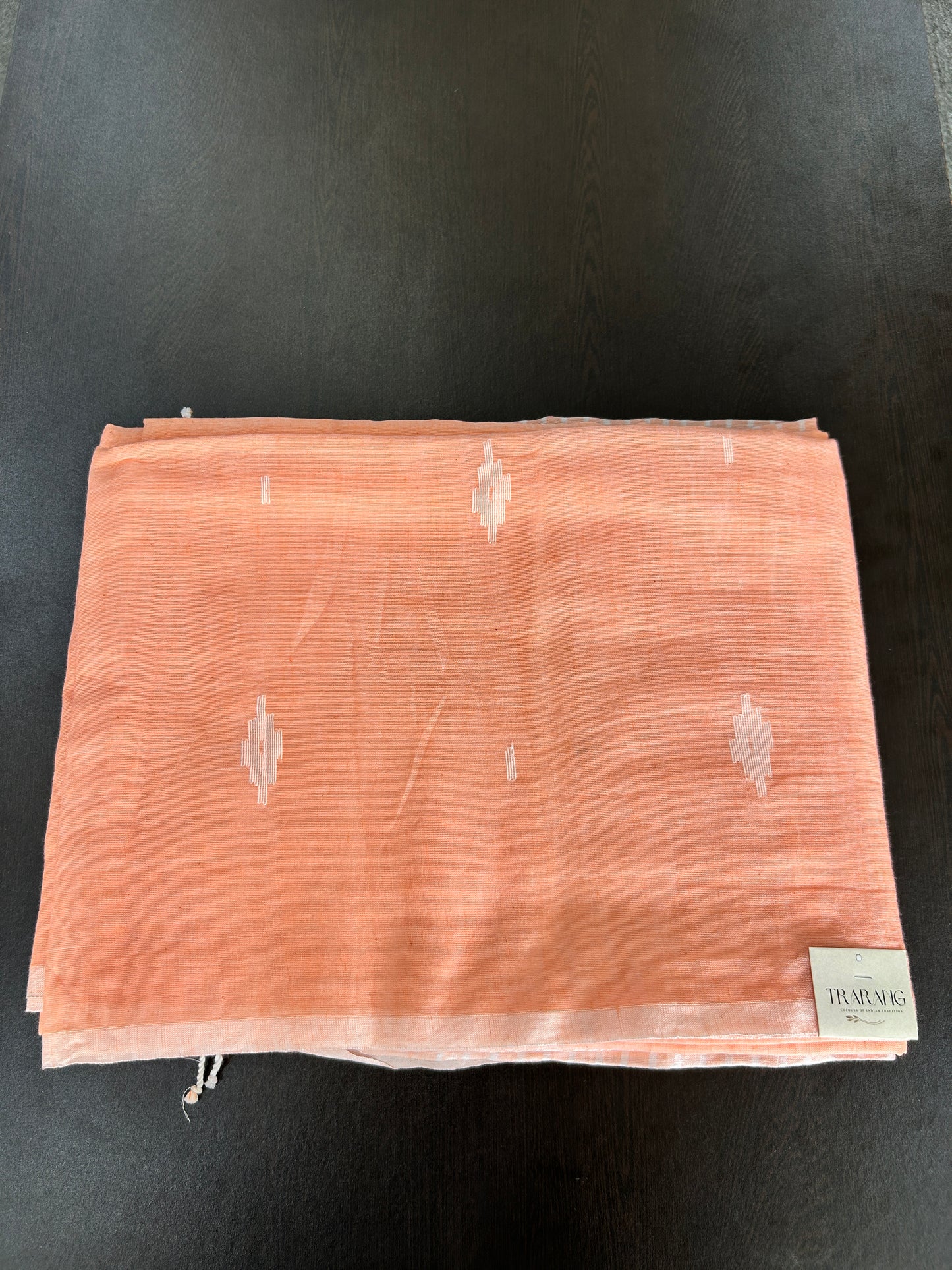 PEACH MUL JAMDANI SAREE