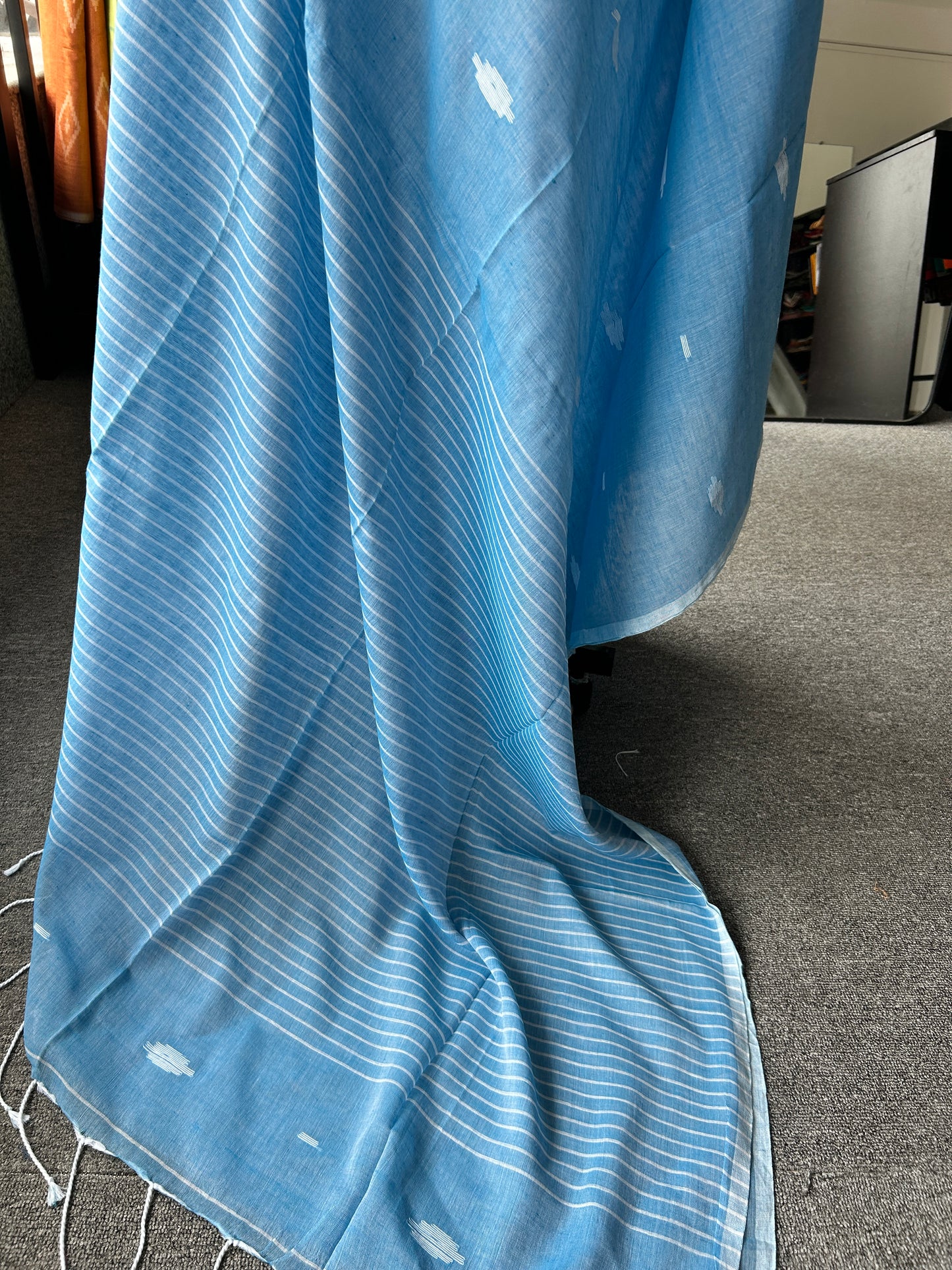 BLUE MUL JAMDANI SAREE
