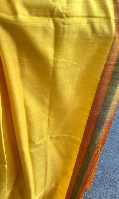 YELLOW MADHUBANI SILK SAREE