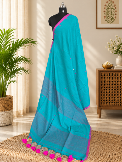 GREEN JAMDANI SAREE