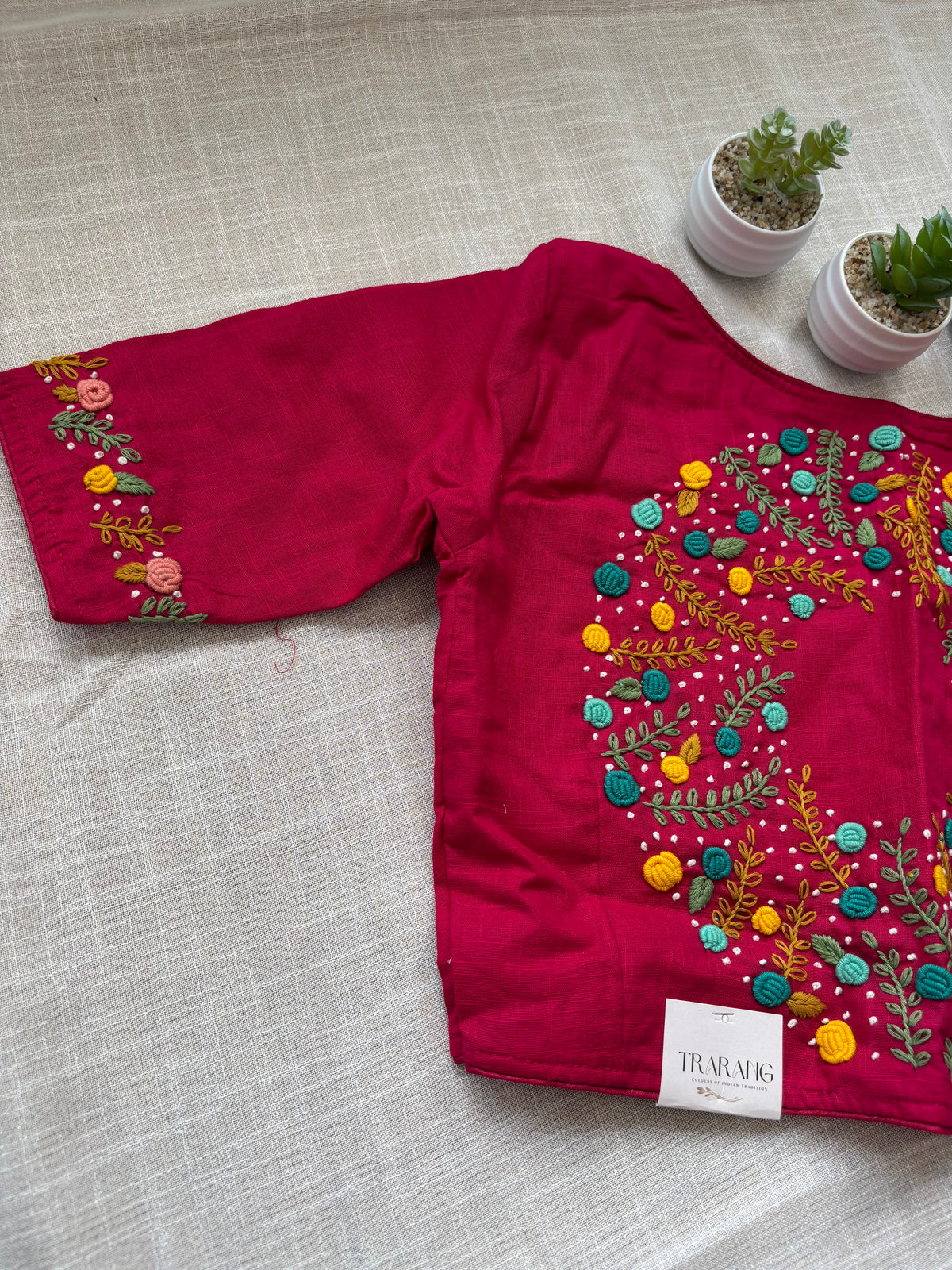 PINK EMBROIDERED  BLOUSE
