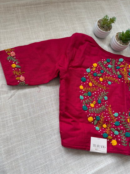 PINK EMBROIDERED  BLOUSE