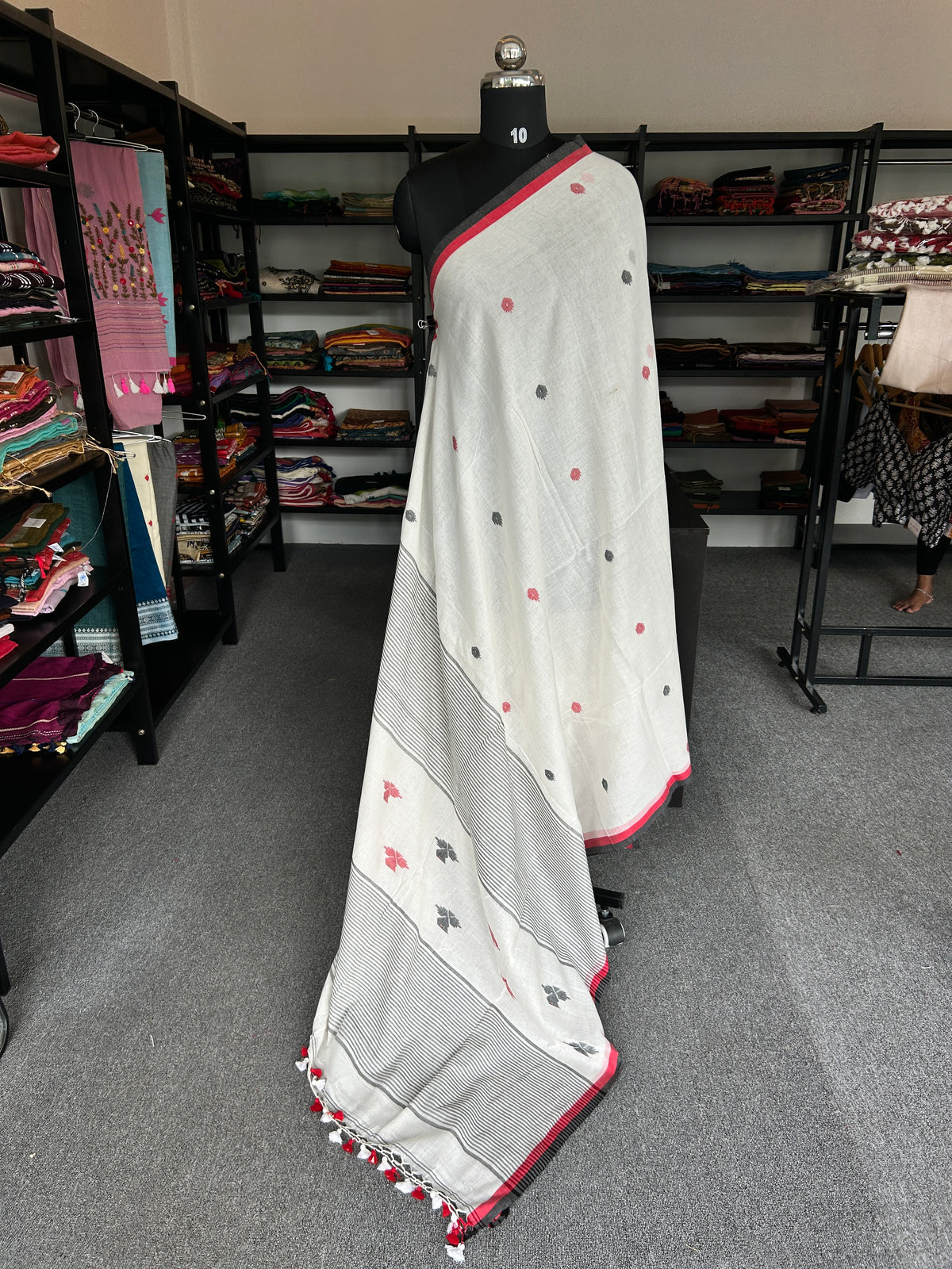 WHITE JAMDANI SAREE