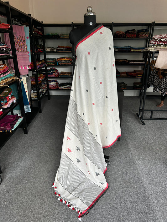 WHITE JAMDANI SAREE