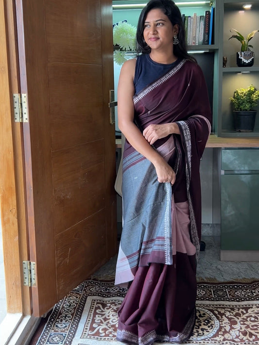 BROWN DHANIAKHALI SAREE