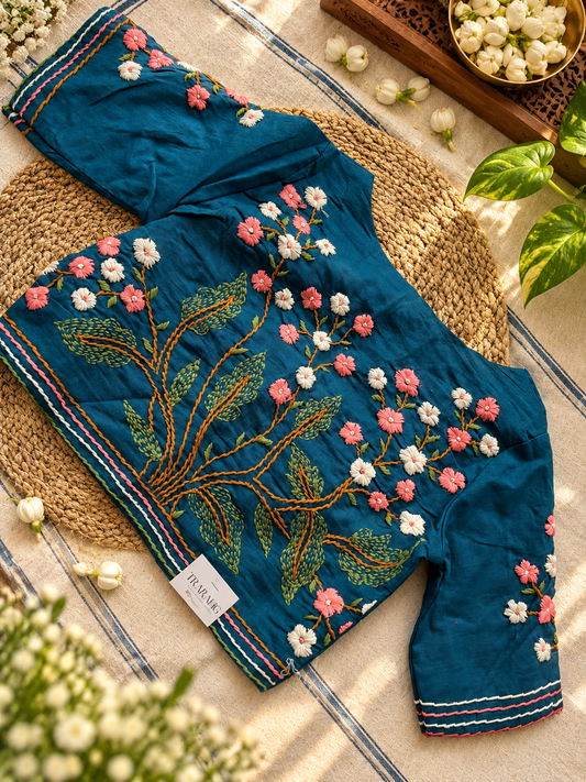 blue Embroidered blouse