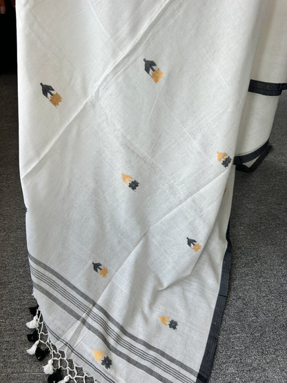 WHITE FLORAL JAMDANI