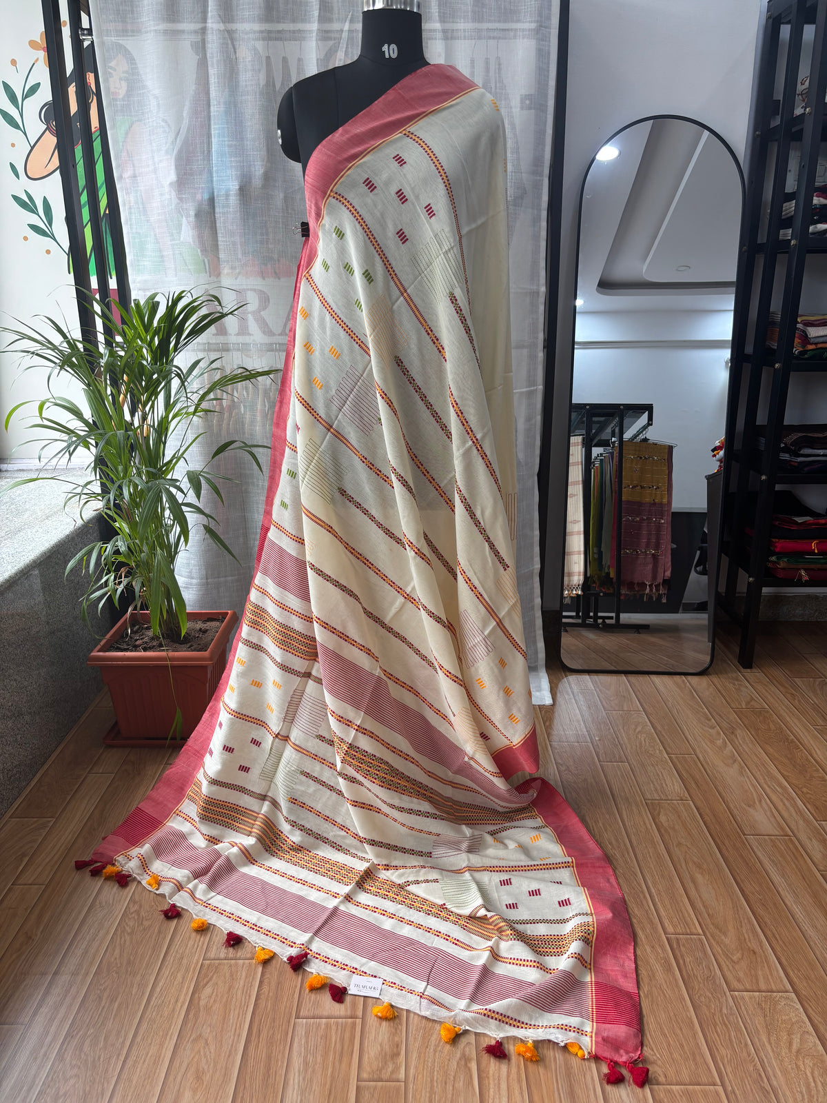 WHITE JAMDANI SAREE