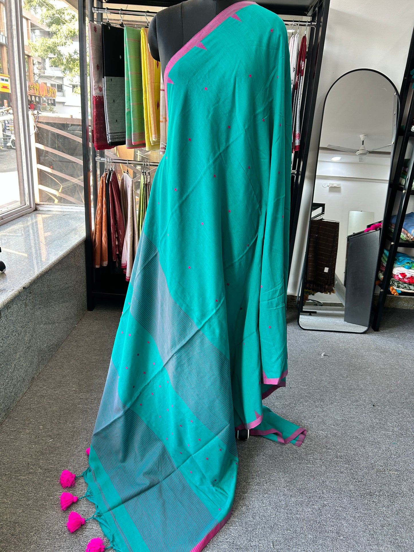 GREEN JAMDANI SAREE