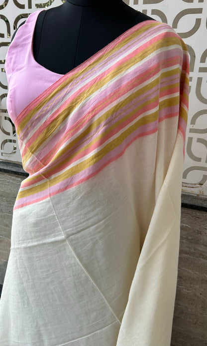 WHITE MUL SAREE