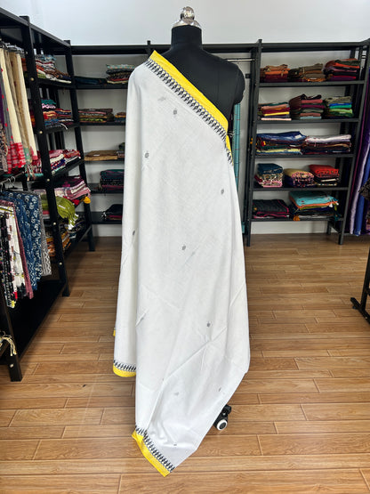 WHITE DHANIAKHALI SAREE