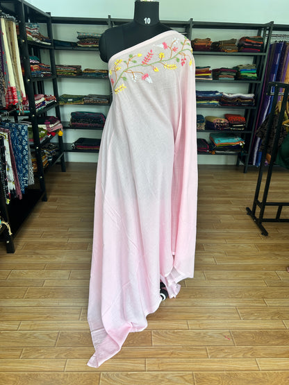 PINK KATHA MUL SAREE
