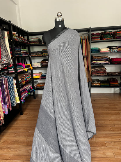 BLACK CHECKS  MUL SAREE