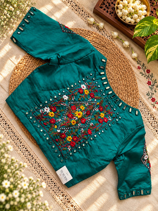 Blue Embroidered blouse