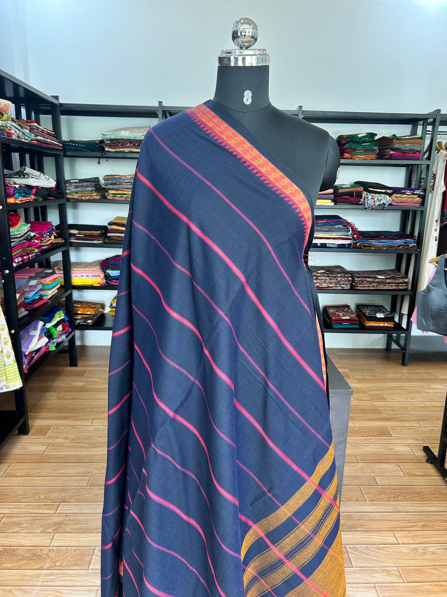 DARK BLUE DHANIAKHALI SAREE