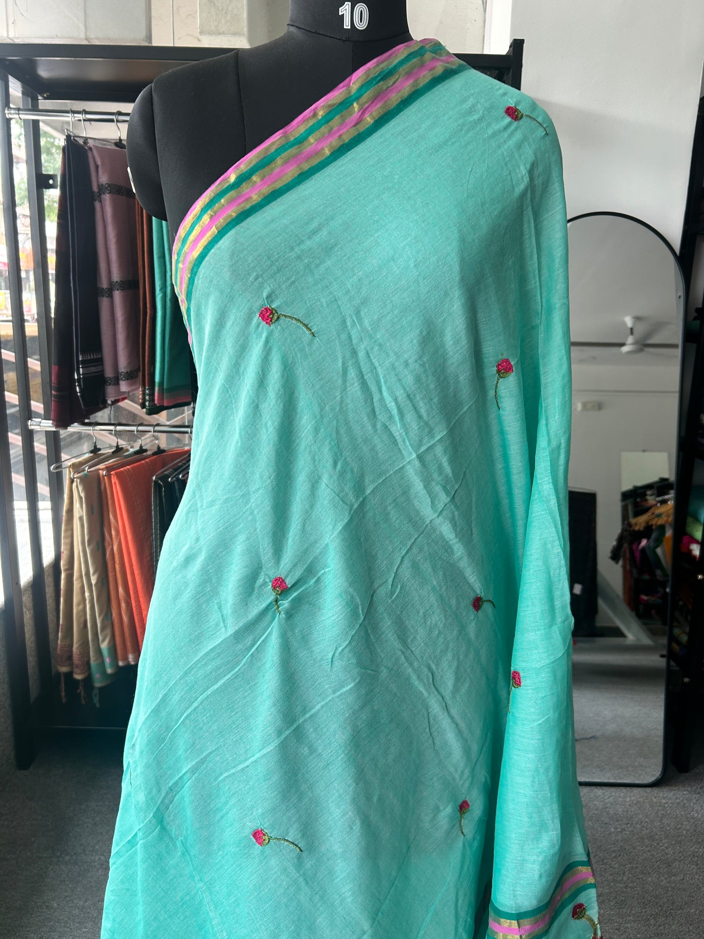 GREEN MUL SAREE