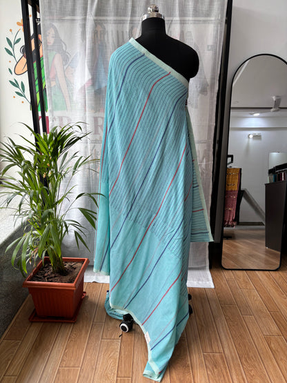 BLUE MERCERISED SAREE