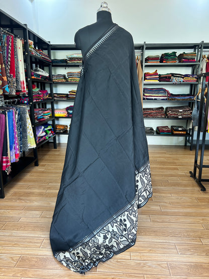 Black kalamkari saree