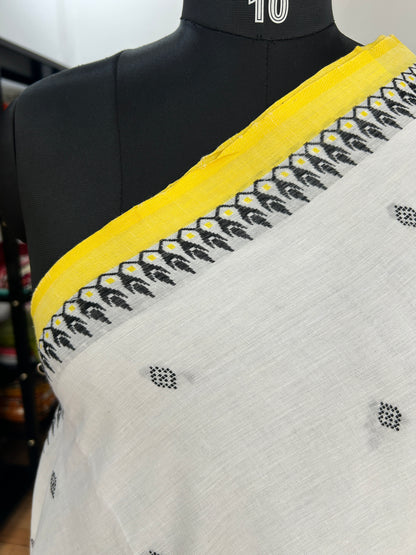 WHITE DHANIAKHALI SAREE