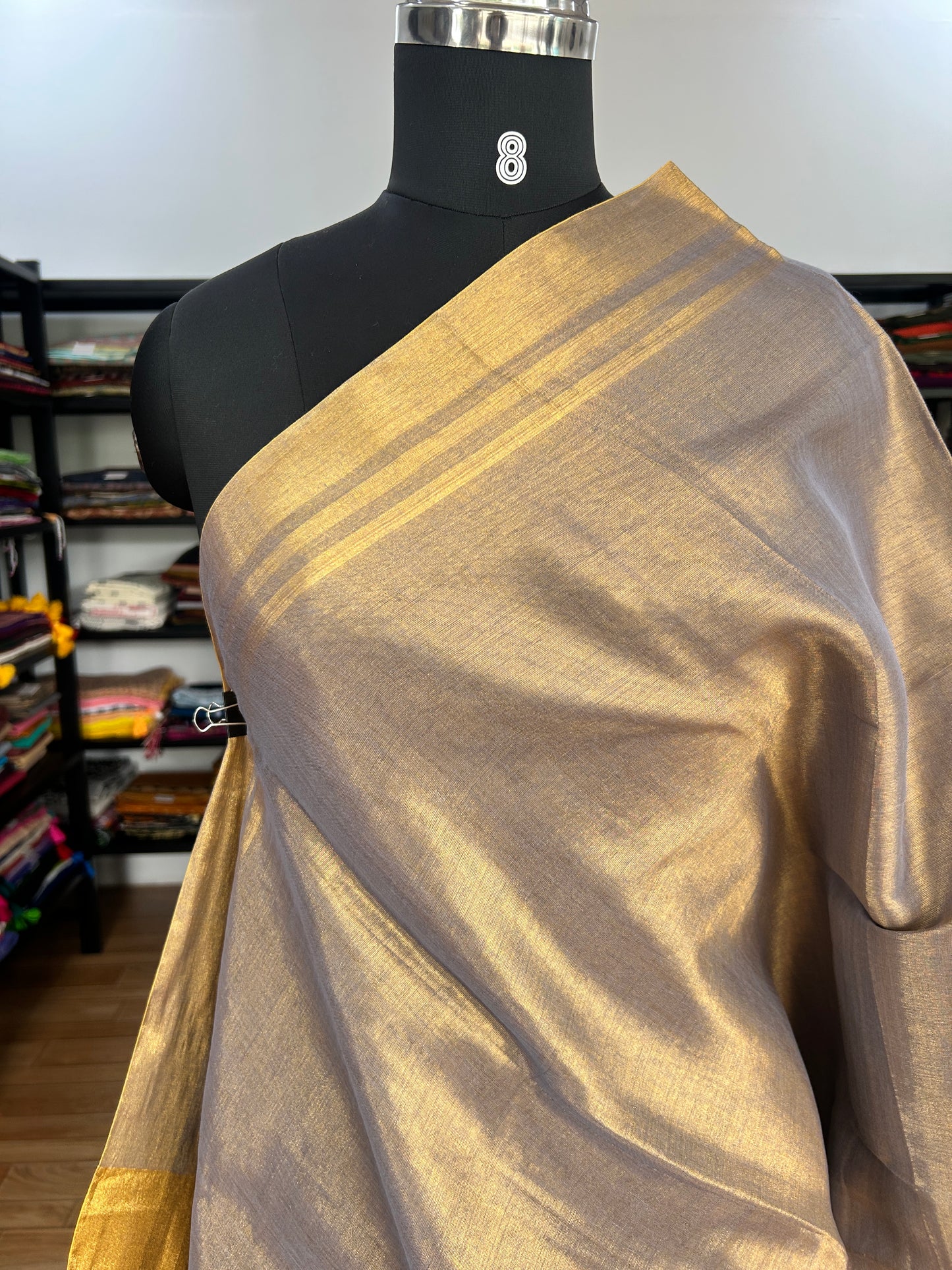 GOLD TISSUE  MUL SAREE