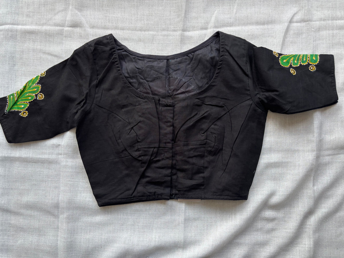 Black hand painted blouse