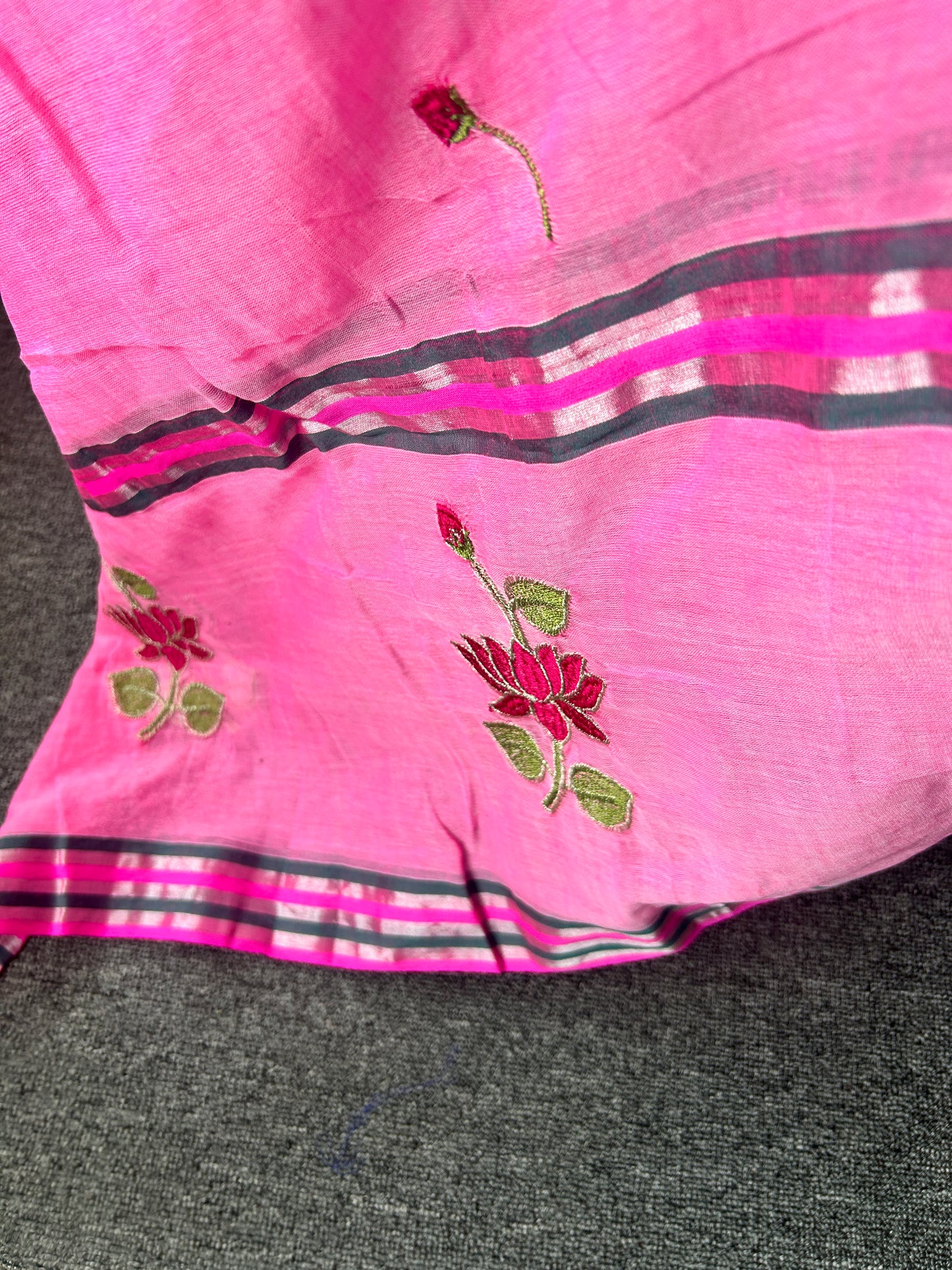 PINK MUL SAREE