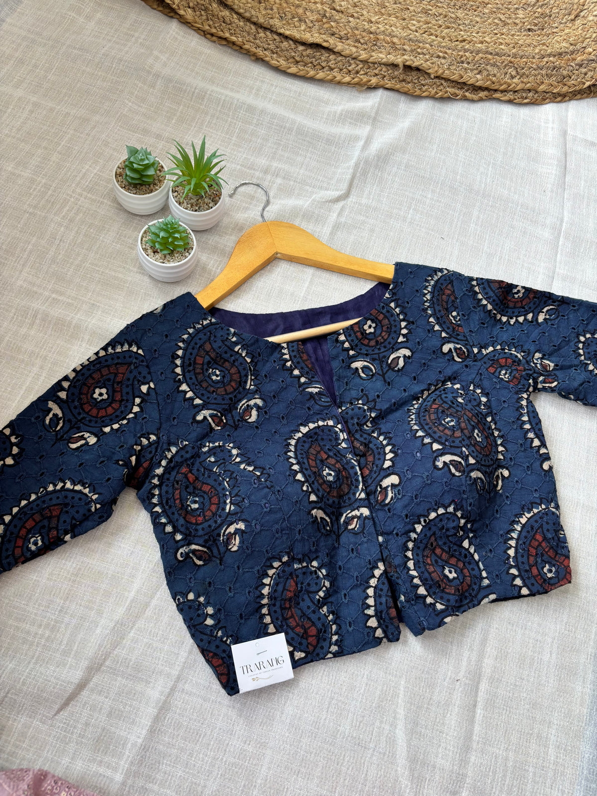 NAVY BLUE HAKOBA BLOUSE
