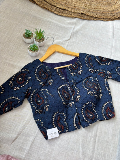 NAVY BLUE HAKOBA BLOUSE