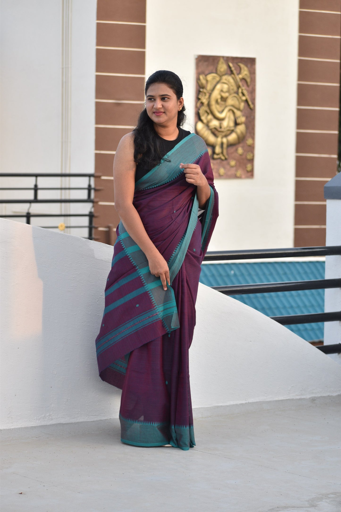 PURPLE DHANIAKHALI SAREE