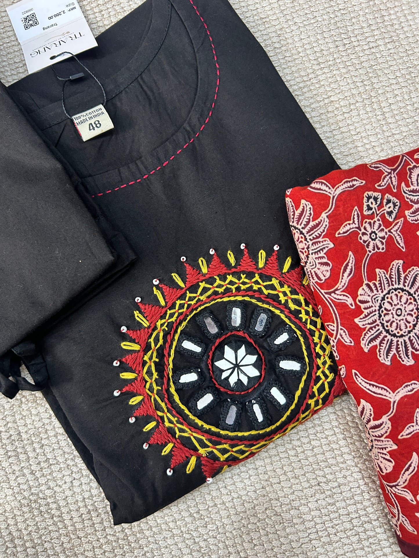 BLACK GAMTHI COTTON SUIT