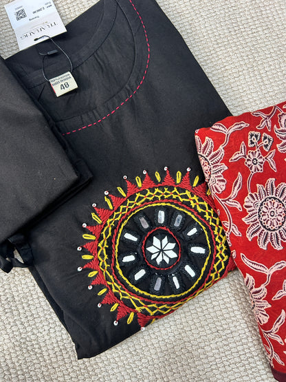 BLACK GAMTHI COTTON SUIT
