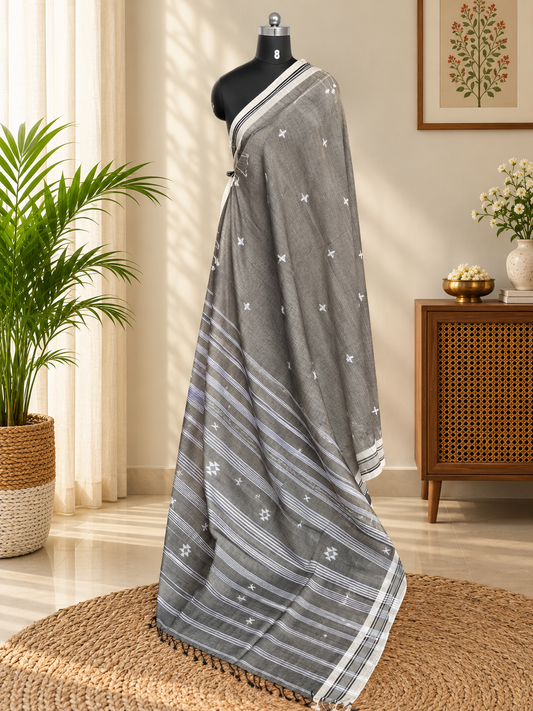 GREY BHUJODI SAREE
